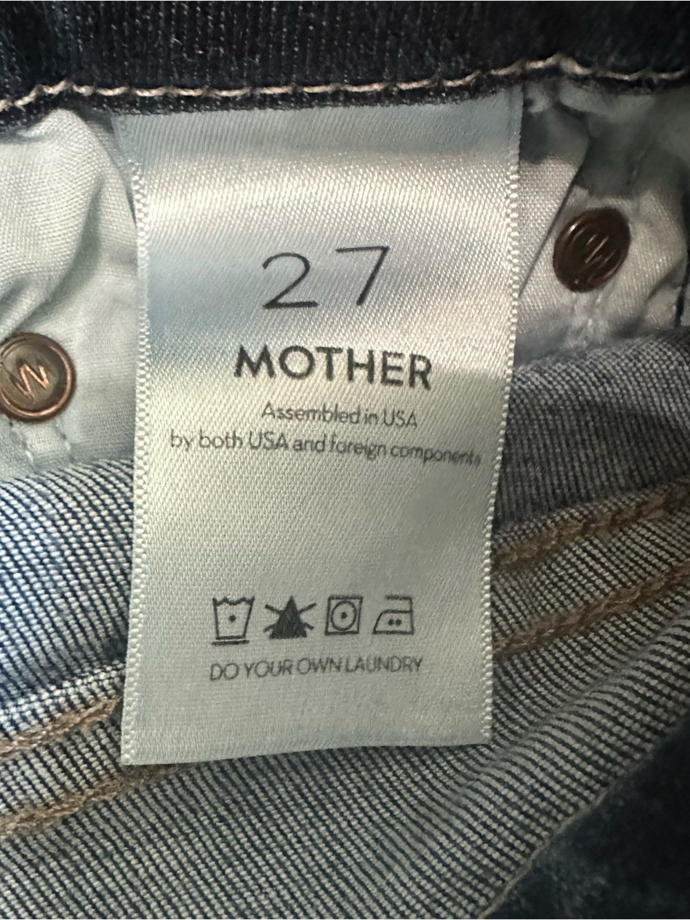 MOTHER “The Looker” Mid Waist Skinny “No Play” Dk Blue 27 Premium Like New Slim - Picture 6 of 8